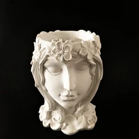 beautifull girl vase silicone mould diy pen candle ashtray plaster resin cement plaster pot plant planter molds