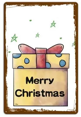 

Merry Christmas Happy New Year Countryside Vintage Retro Tin Signs
