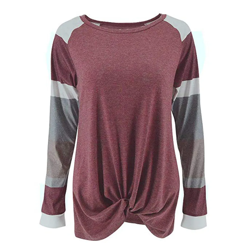 Женский полосатый пуловер с принтом свободные топы свитер Повседневная футболка