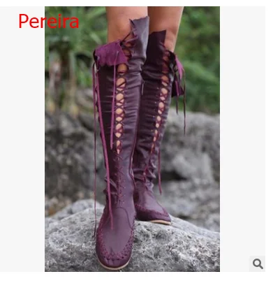 

Сандалии женские до колена, босоножки в римском стиле, на плоской подошве, с ремешком, бахромой и круглым носком, большие размеры