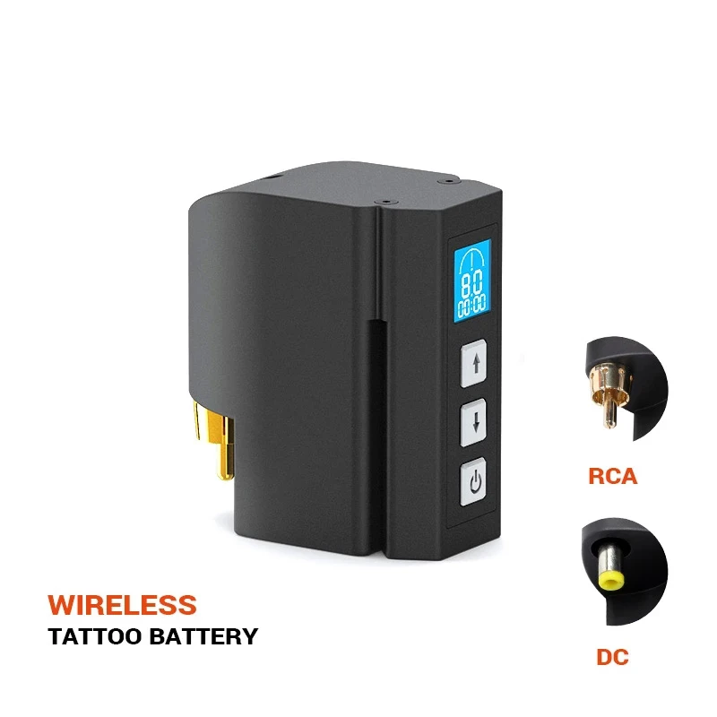 

Newest Solong Wireless Tattoo Power Supply DC & RCA Interface 2400mAH Lithium Battery Tattoo Machine Pen Tattoo Supplies P198
