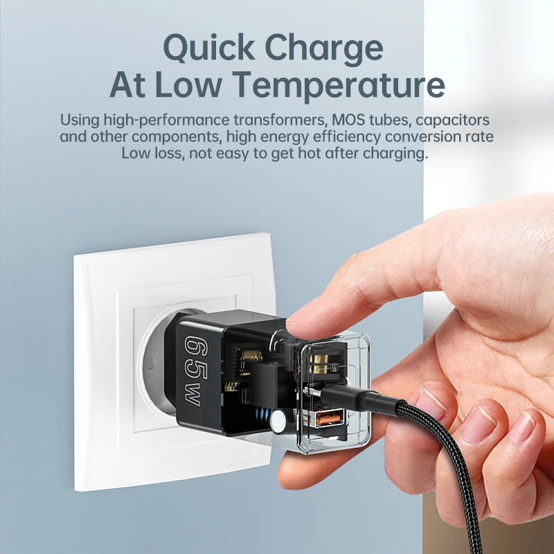 

65W GaN Charger USB Quick Charge 4.0 3.0 Type C PD USB Charger with QC 4.0 3.0 Wall Charger for iPhone 12 Pro Xiaomi Laptop