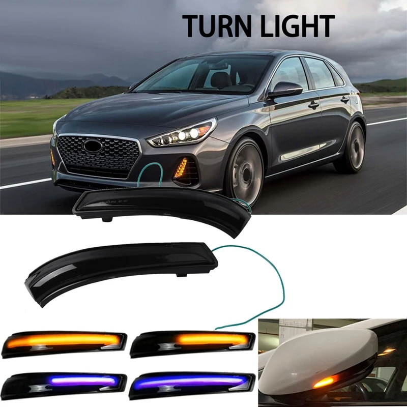 

Blue LED Dynamic Turn Signal Side Rearview Mirror Light for Hyundai Elantra GT Avante MK5 MD UD Veloster I30 2011-2015