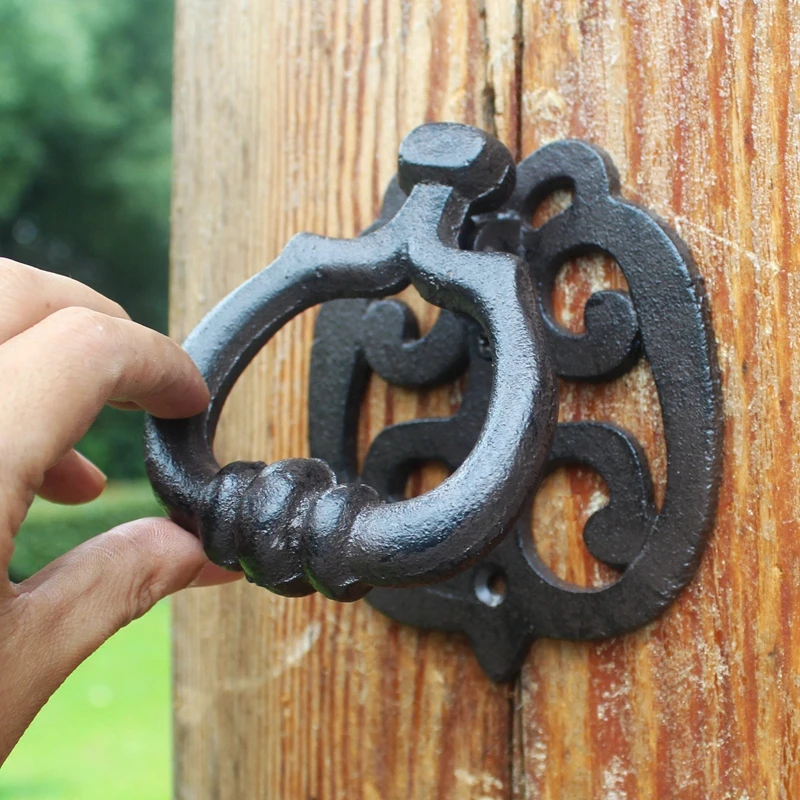 

Door Knock Handle Home Decoration Cast Iron Wood Vintage Solid Antique Of American Style Garden