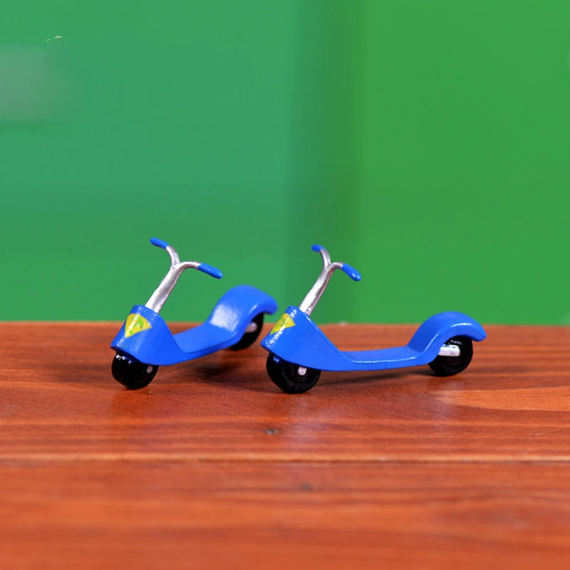 DIY Мини Синий скутер фигурка Сказочный Дом Сад миниатюрные украшения для дома