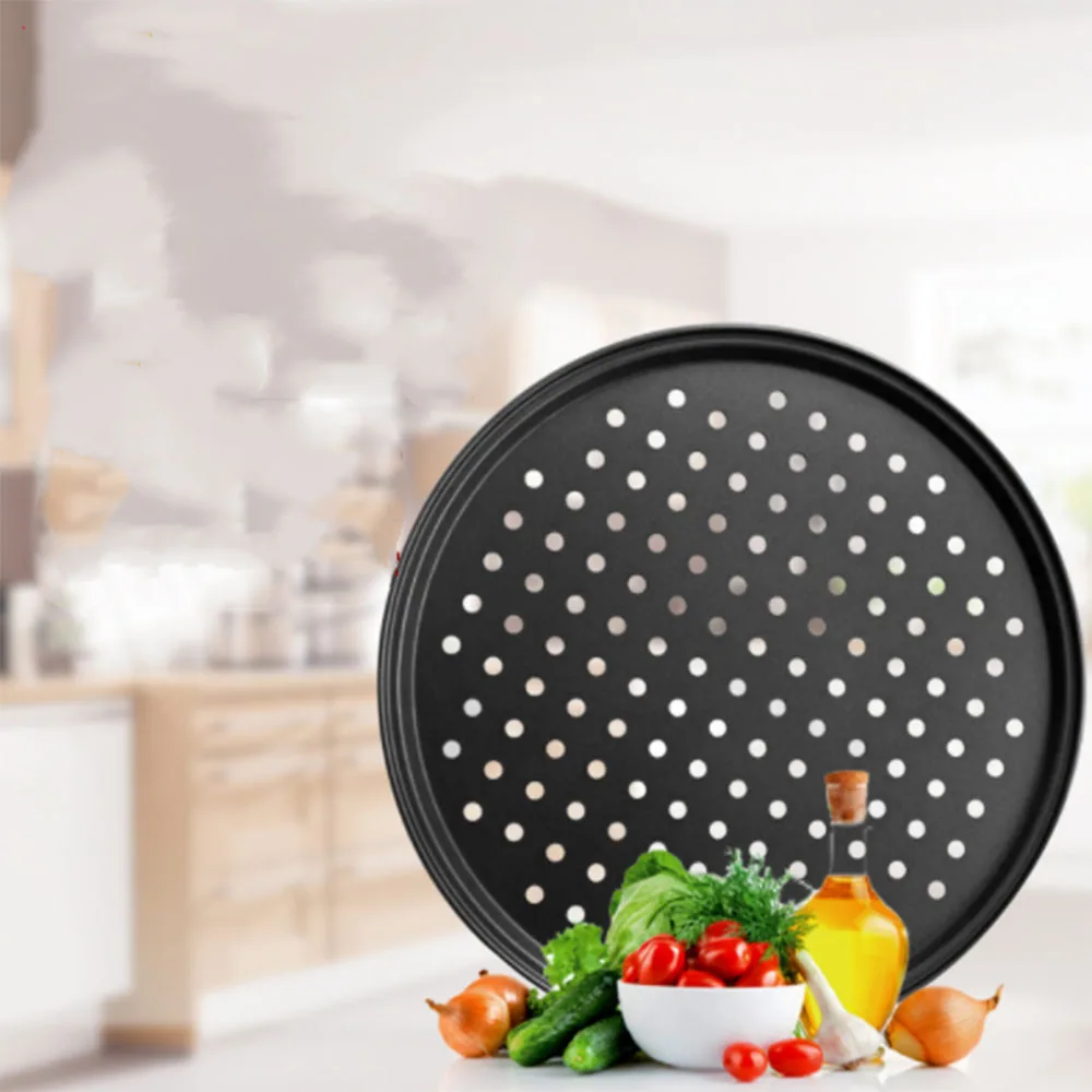 

Pizza Pan with Holes 12 inch Round Pizza Crisper Pan Pizza Baking Bakeware for Home Restaurant Kitchen