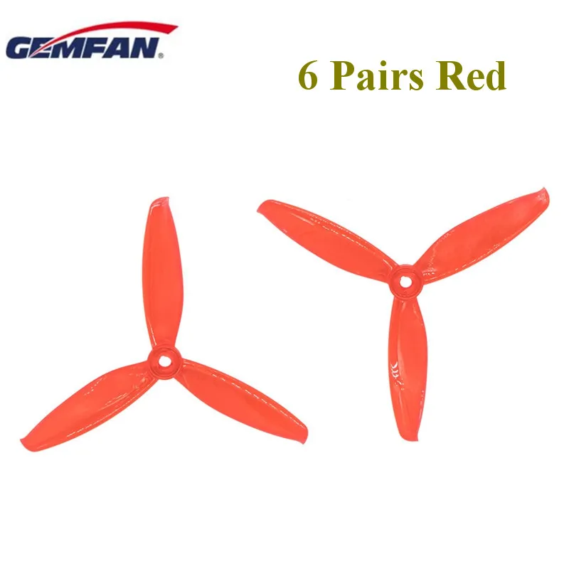 6 Pairs Red 24 шт./, 12 пар носочков на Gemfan Windancer 5043 5x4,3 5 дюймов 3-лопастной пропеллер M5 по часовой стрелке и против часовой стрелки для Радиоуправляемый гоночный Дрон с видом от первого лица запасные Запчасти - Цвет: 6 Pairs Red