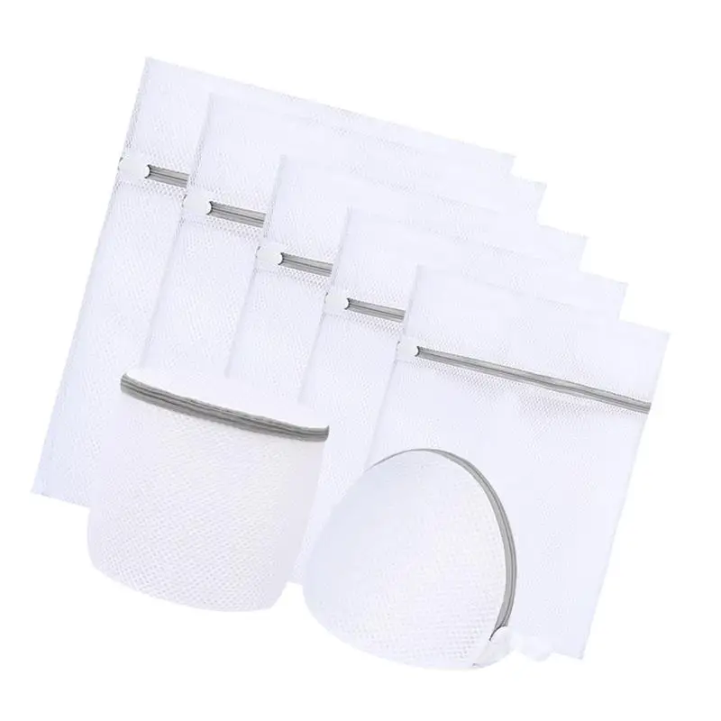 7 шт мешок для стирки полиэстер сетка сумка белья защитный (толстый 5 квадратный 2