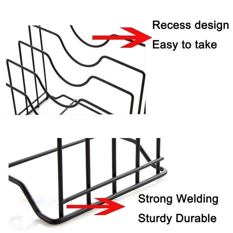 

Metal Pot Lid Holder Storage Rack Chopping Board Organizer Pot Lids Racks Stove Stand Holder Shelf Pantry Kitchen Accessories