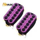 Набор регулируемых металлических звукоснимателей для электрогитары с Двойной спиралью, хамбакер, панк, фиолетовый