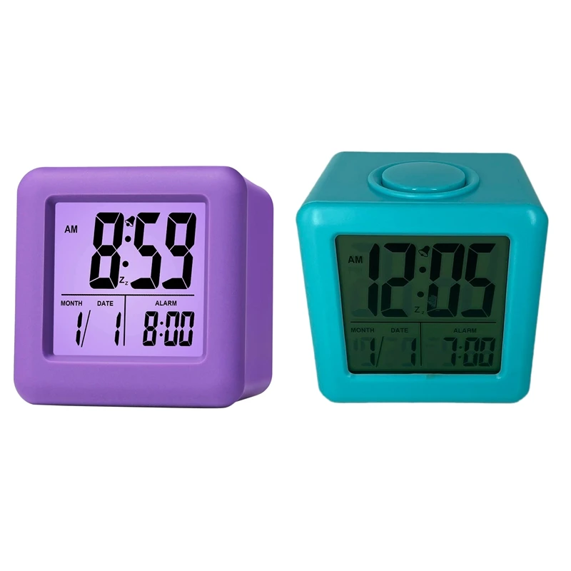 

Digital Alarm Clock with Snooze LED Night Light for Bedroom,Small Desk Bedside Travel Clocks Display Time Date