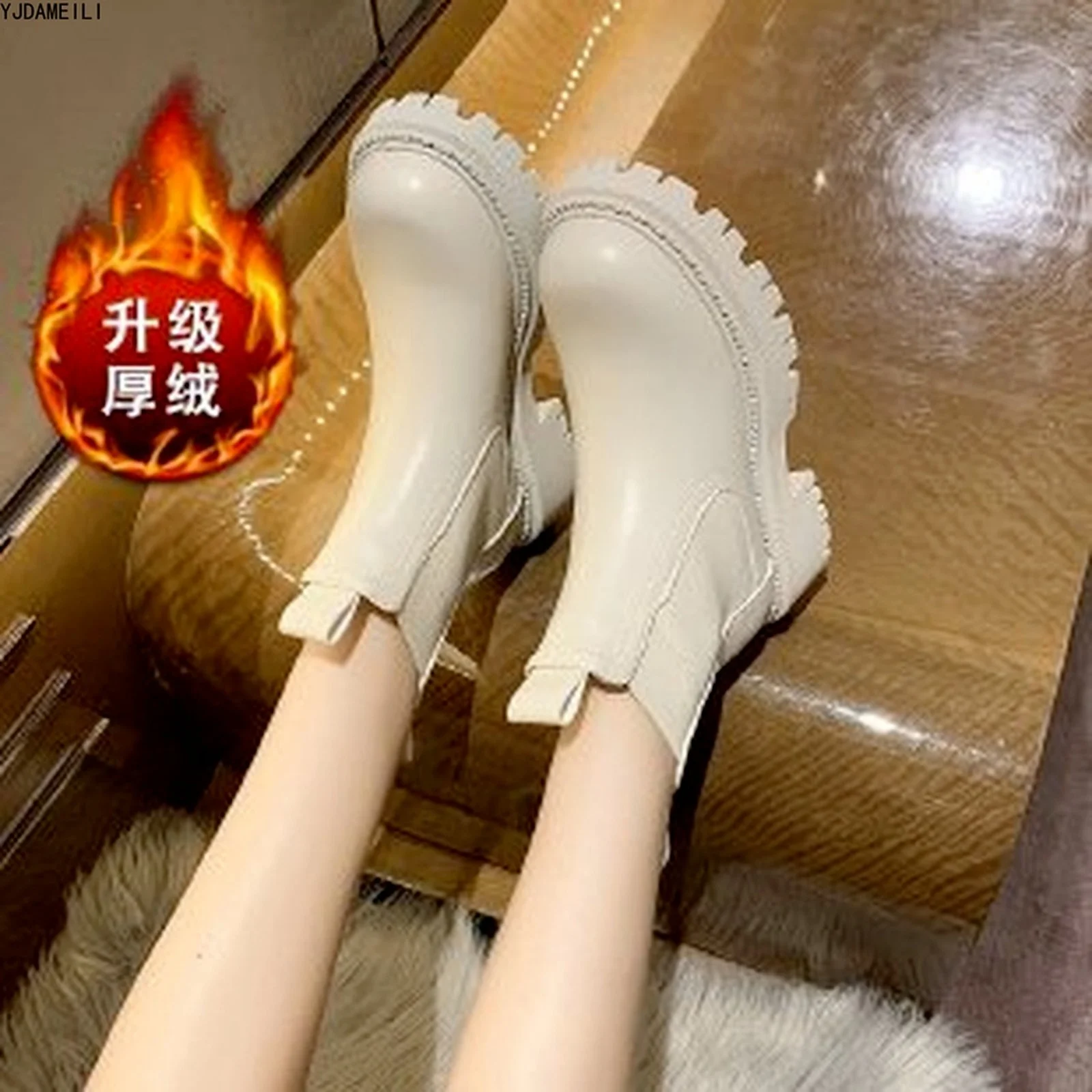 

Winter boots ladies ankle boots warm-up plush winter women's short boots snow boots white boots 2021new nude boots leather shoes