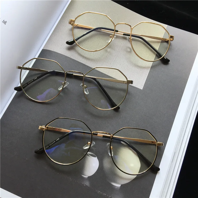 Ретро Круглые глазки для женщин Близорукость Оптические очки металлические