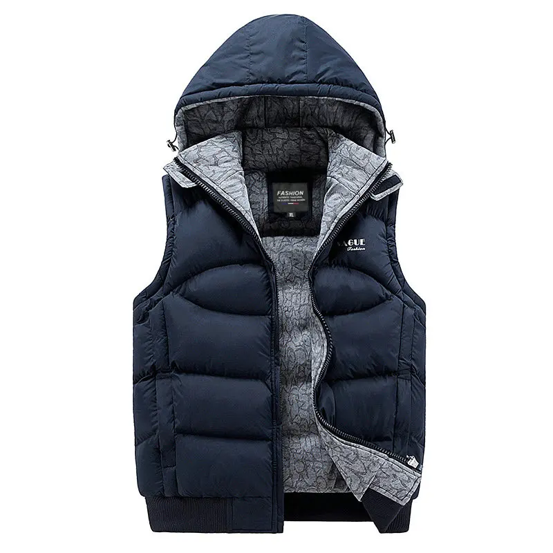 

Nice Pop Mens Jacket Sleeveless Veste Homme Casual Coats Hooded Cotton-Padded Vest Men Thickening Waistcoat ABZ216