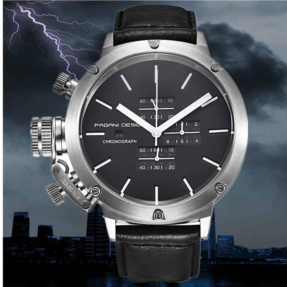 Мужские часы лучший бренд PAGANI Дизайн Роскошный хронограф водонепроницаемый