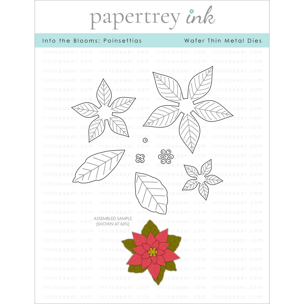 

Handmade Into the Blooms Poinsettia Dies Metal Cutting Dies Scrapbook Diary Decoration Stencil Embossing Template Diy Gift Card