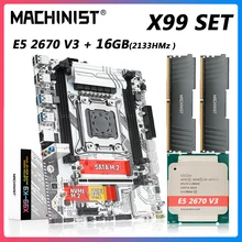 Machinist X99 Motherboard Set With Xeon E5 2670 V3 LGA 2011-3 CPU 2pcs * 8GB =16GB 2133MHz DDR4 Memory Four-channel X99-K9