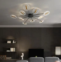 black modern led chandelier for living room bedroom chandeliers acrylic shade loft restaurant lighting fixtures hanging lamp