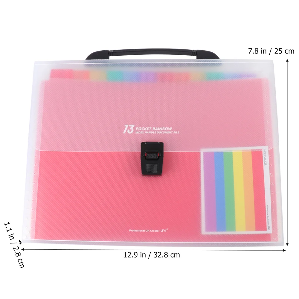

A4 Rainbow Expandable Folder Multilayer File Bag Portable File Folders 13 Pockets Document Pouch