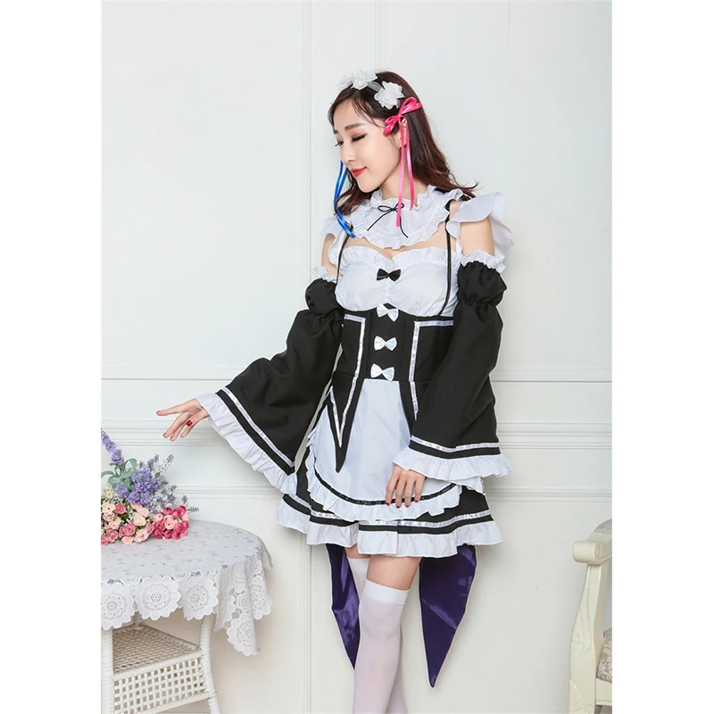 2019 Хэллоуин Рождество Аниме Косплей Костюм Ram косплей аниме горничной костюмы
