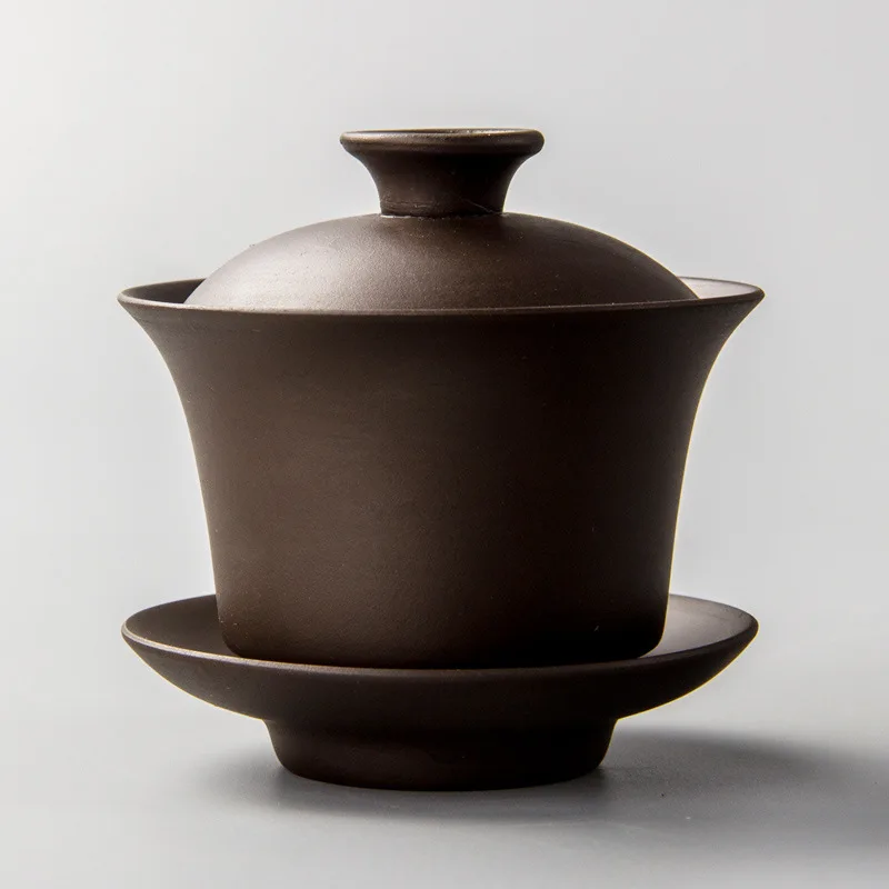Китайский чайный набор элегантные чайные чашки Gaiwan чашка из фиолетовой глины 120