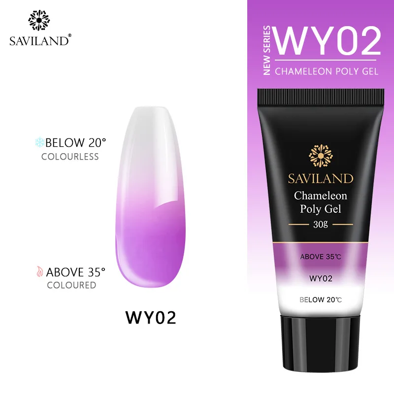 WY02 Saviland 30 г термо полигель для наращивания пальцев Кристальное желе полигель для ногтей Камуфляжный УФ светодиодный твердый гель акриловый строительный гель - Цвет: WY02