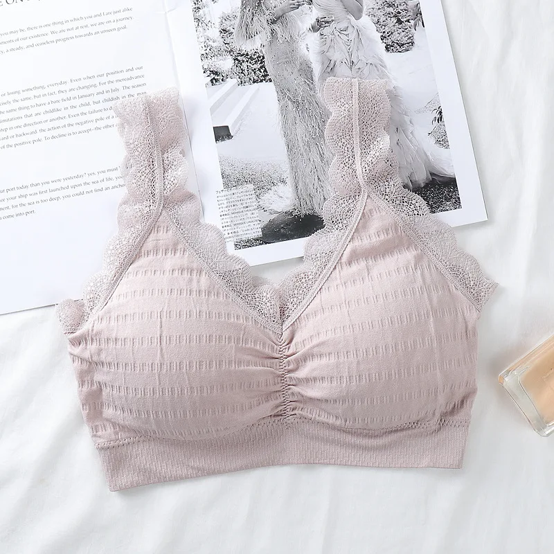 

Новинка, кружевное нижнее белье XIFER с накладками для груди, подходящий ко всему антибликовый жилет без стальных колец, красивое нижнее белье...