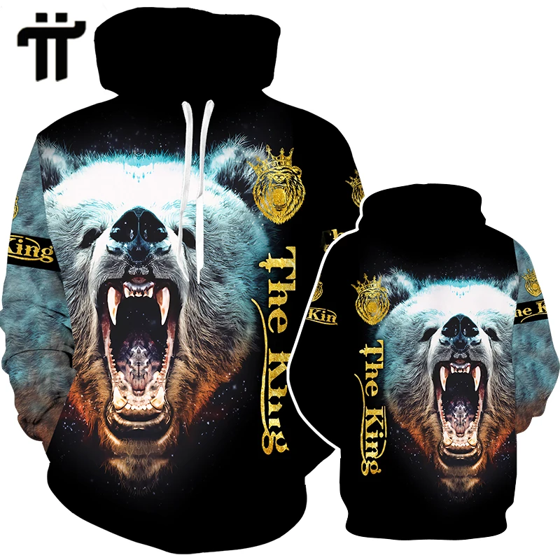 

Свитшот мужской с капюшоном и 3D-принтом, на осень