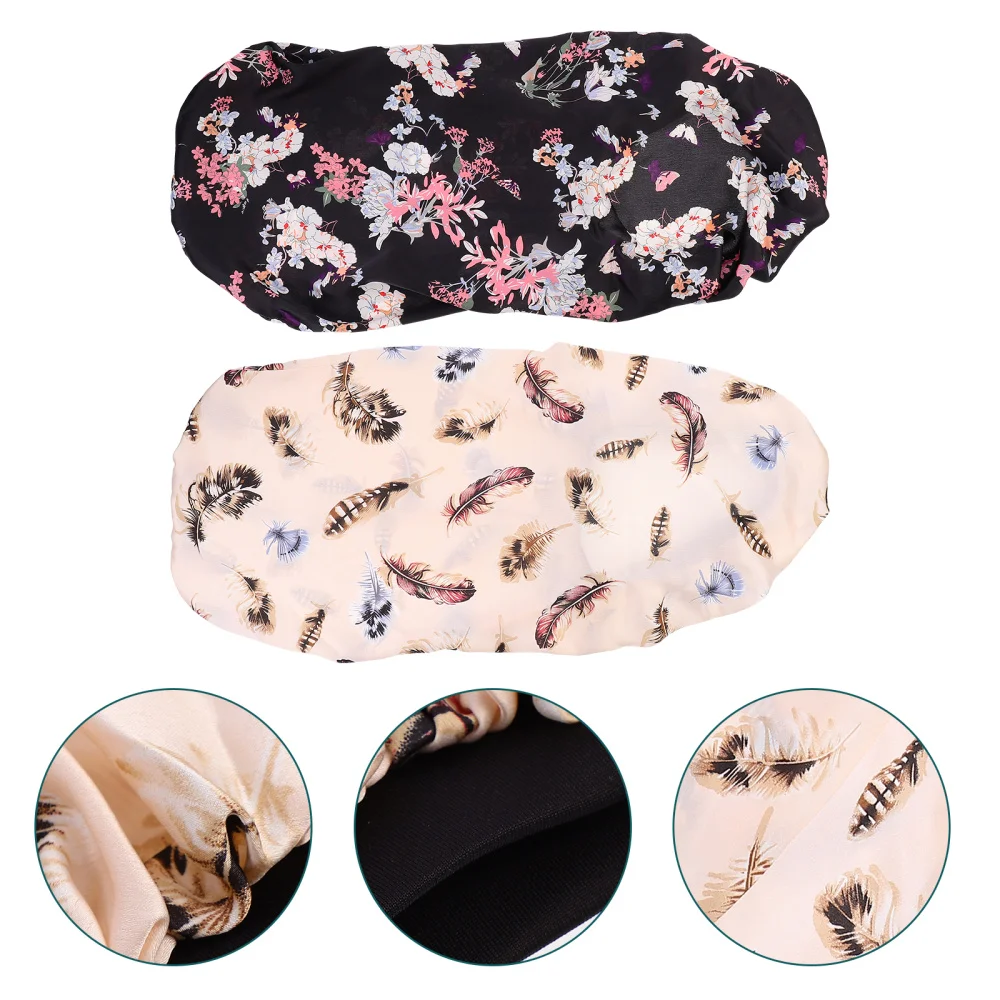 

2pcs Sleep Caps Practical Hair Care Caps Long Hair Caps Elastic Sleeping Caps