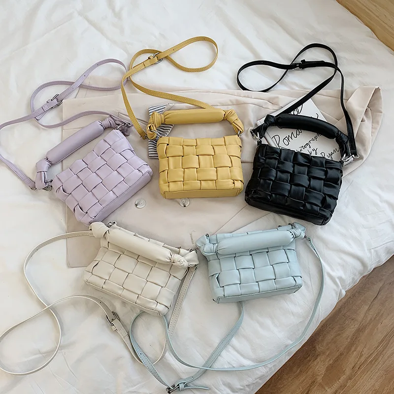 

Weave Design MINI PU Leather Crossbody Bags For Women 2020 Elegant Shoulder Handbags Female Travel Summer Totes