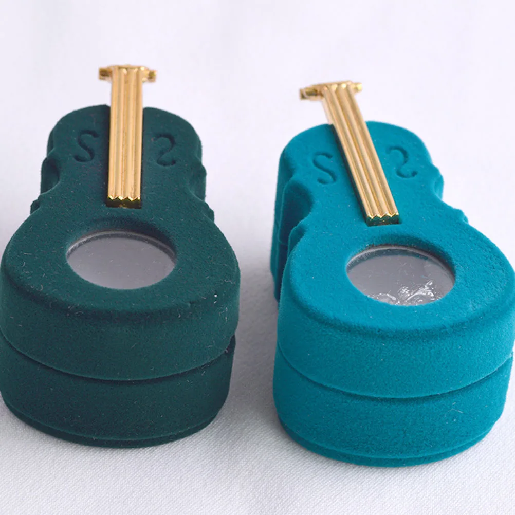 2 шт шкатулка компактная в форме скрипки Подарочный держатель кольцо серьги