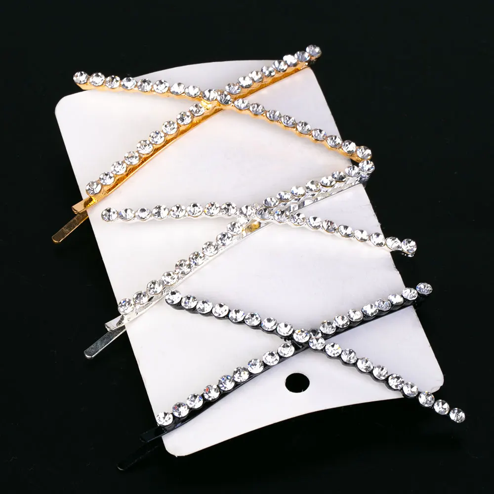 Set B 1Pc Shining Letter Hairpins Crystal Shiny Rhinestones Letters Hair Clips Women Styling Tool Hairgrip Jewelry Hair Accessories - Окраска металла: Set B