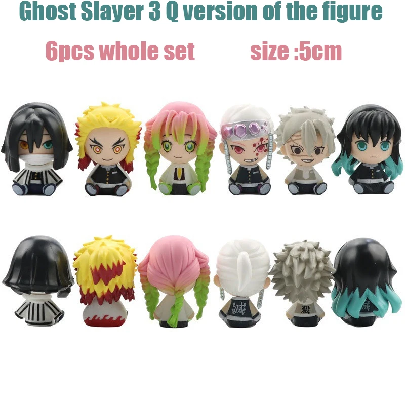 Новинка 2021, 3-е поколение, кавайная модель Q версии, 6 лезвий для убийц демонов, ручная работа, кухонная дверь Tanjirou Nidou, декоративная модель руч...