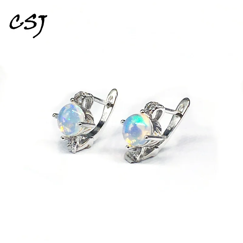 Женские серьги из серебра 925 пробы с натуральным опалом | Украшения и аксессуары