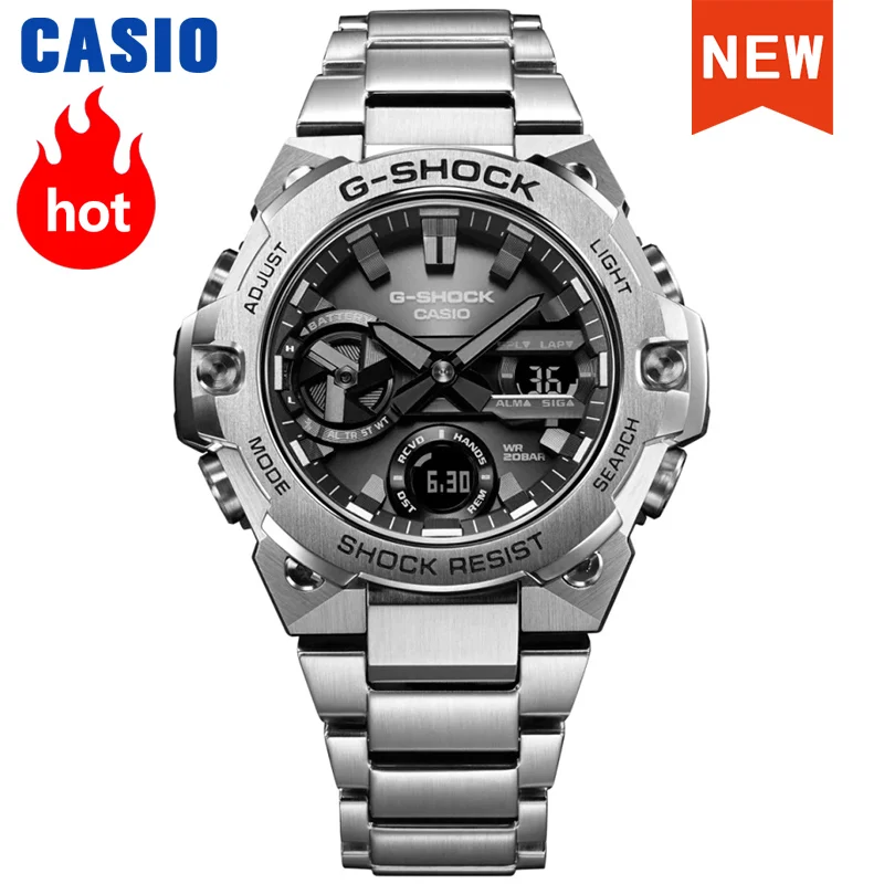 

Casio Watch men g shock top luxury Bluetooth connection and solar function and slim profile relogio masculino GST-B400D-1A