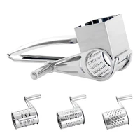 multi use rotary cheese grater stainless steel cheese chocolate grater with 3 different drums cheese butter grater slicer