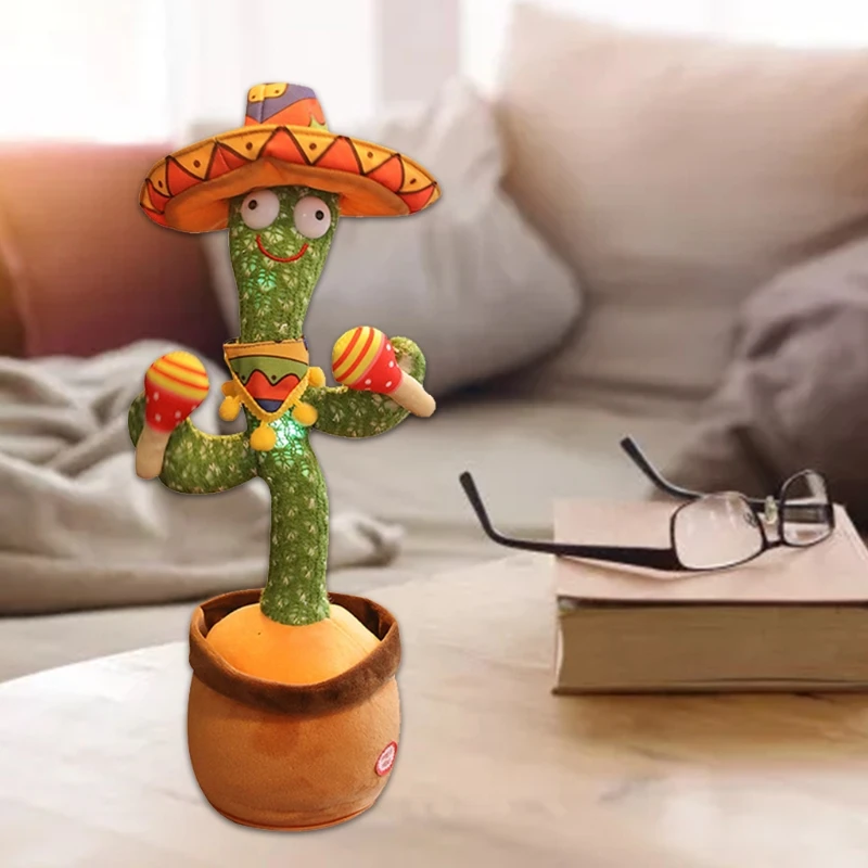 

Funny Singing Dancing Recording Cactus Plush Doll Kids Electronic Music Toys Home Decoration
