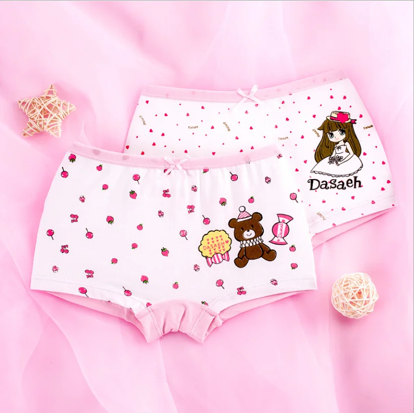 

2pcs/lot Infant Kids Baby Girl Clothes Girls Underwear Children Panties Boxer Panty Briefs Teenagers For 3-14 Y Underpants