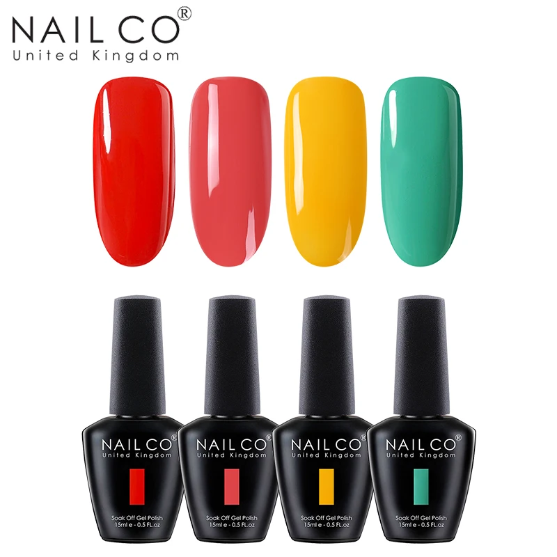 NAILCO 4 шт. 15 мл Гель лак для ногтей сделай сам дизайна светодиодный блестящий