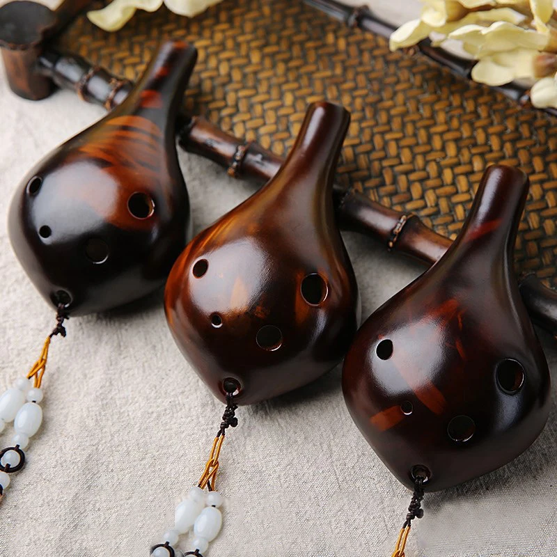 Копченая окарина 6 отверстий маленькая альт C тон начинающая туристический