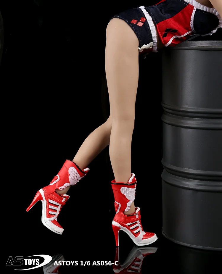 1/6 женский солдат AS056 Трехцветная на высоких каблуках трендовые сапоги