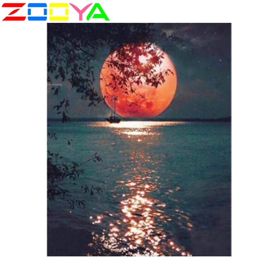 Zooya Алмазная картина полная луна алмазные Стразы Вышивка Картина Набор Пейзаж