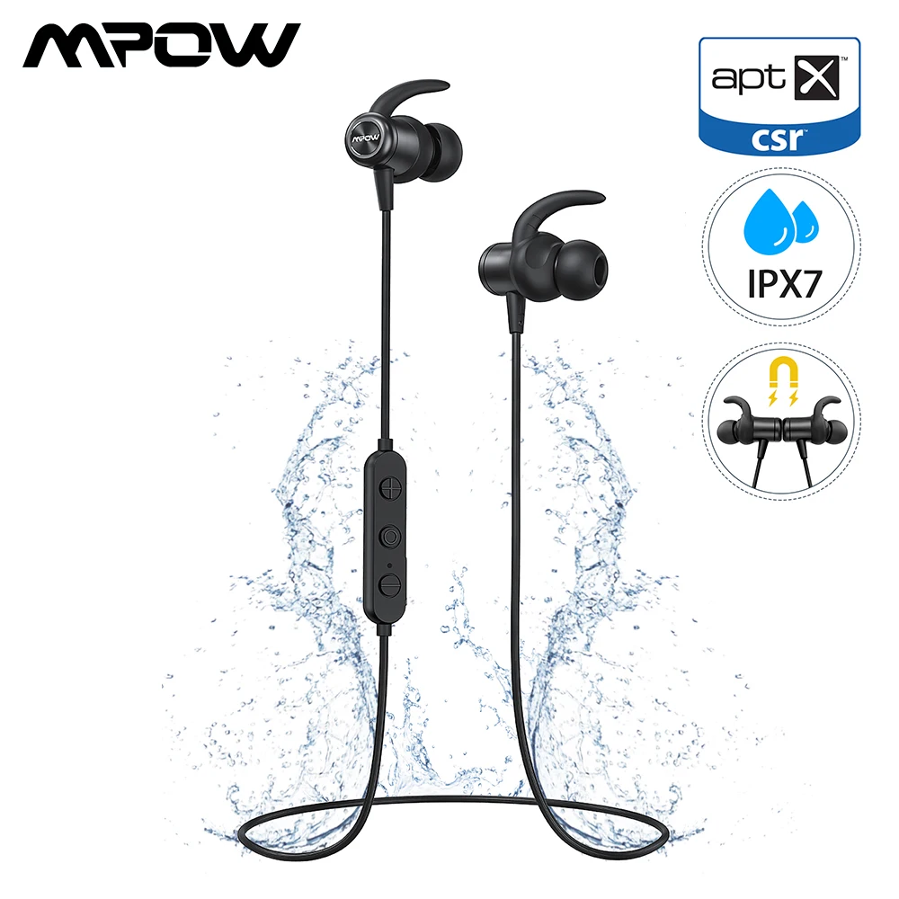 Оригинальные Mpow S11 IPX7 водонепроницаемые наушники Bluetooth 5,0 магнитные наушники Aptx спортивные наушники с 9 часами воспроизведения для телефона