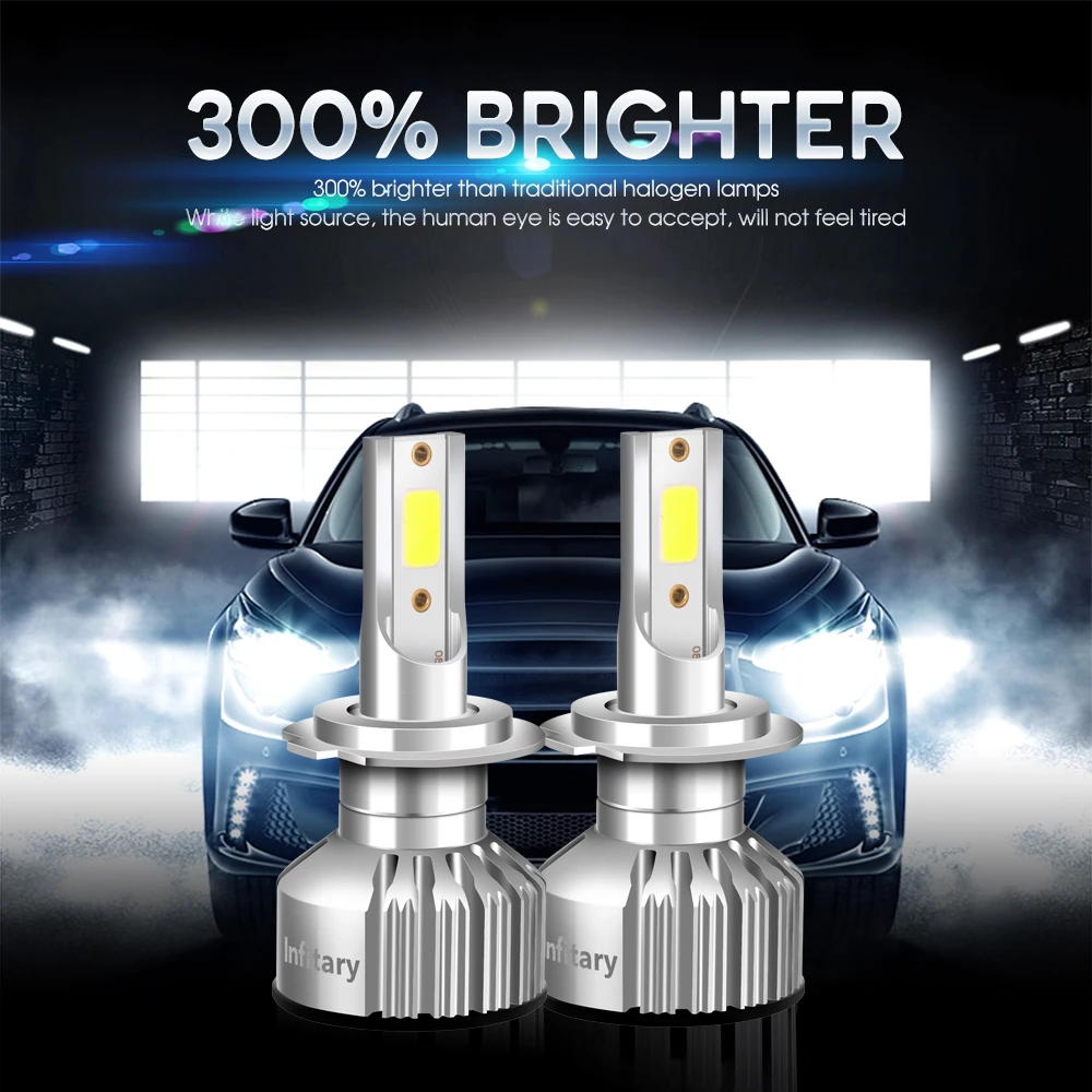 Infitary H7 светодиодный H4 H1 H11 H3 H13 9005 HB3 9006 HB4 9004 9007 автомобилей свет 72 W 10000LM 12 V 24 V 3000 K 4300 K 6500 K фар авто