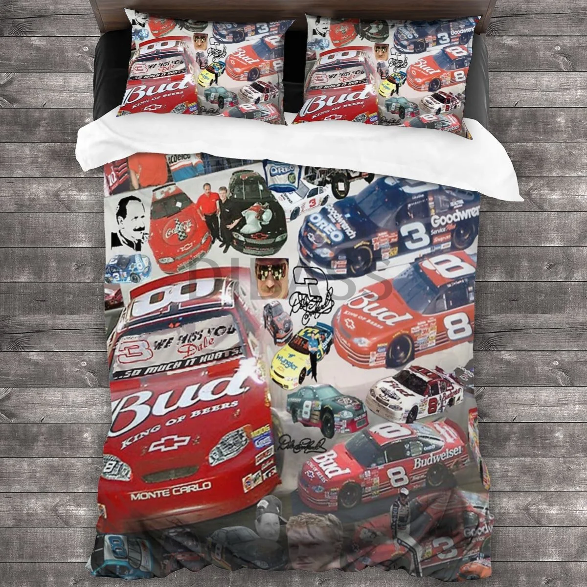 

Dale Earnhardt And Dale Jr Comforter Set with 2 Pillowcases，Soft Microfiber Bedding Set Duvet Cover