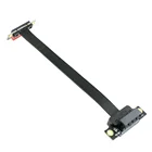 Удлинительный кабель PCI-E 1X с позолоченным покрытием, Два вертикальных кабеля 90 градусов, PCI Express 36PIN для шасси ПК 1U 2U ATXBTX 10-30 см