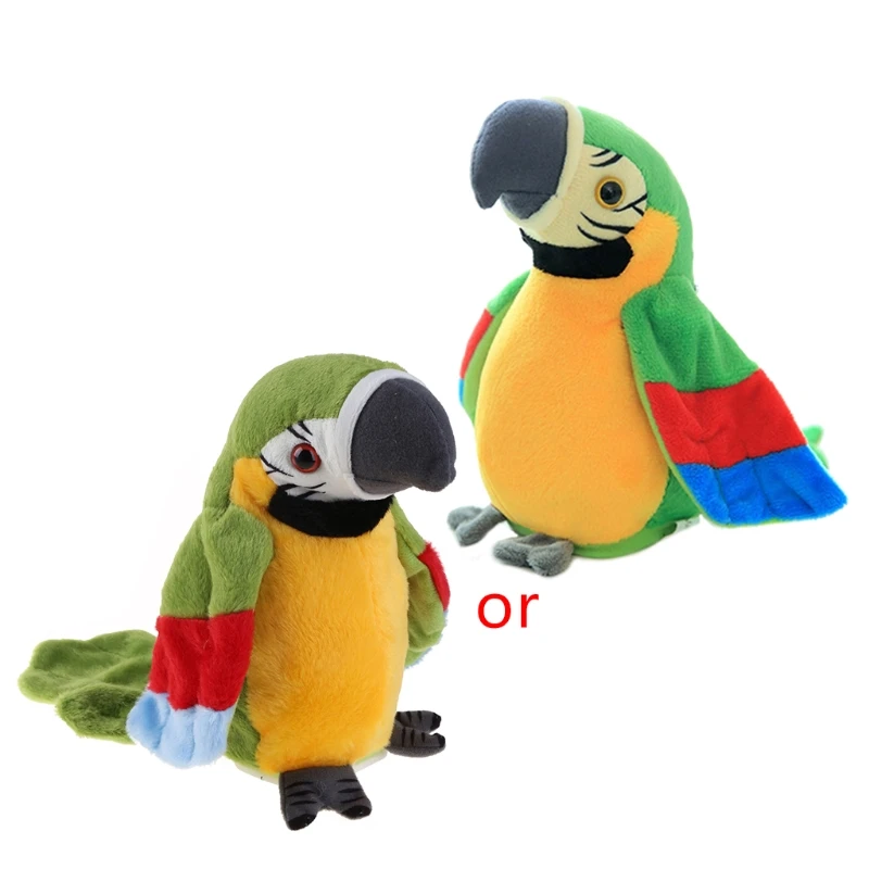 

72XC Multifunctional Electric Plush Parrot Speaking Talking Repeats Waving Simulation Bird Early Education Toy Gift