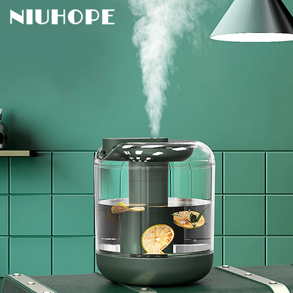 

Увлажнитель воздуха NIUHOPE, 1 л, аромадиффузор эфирных масел, двойная насадка с красочной светодиодсветильник кой, ультразвуковые увлажнители...