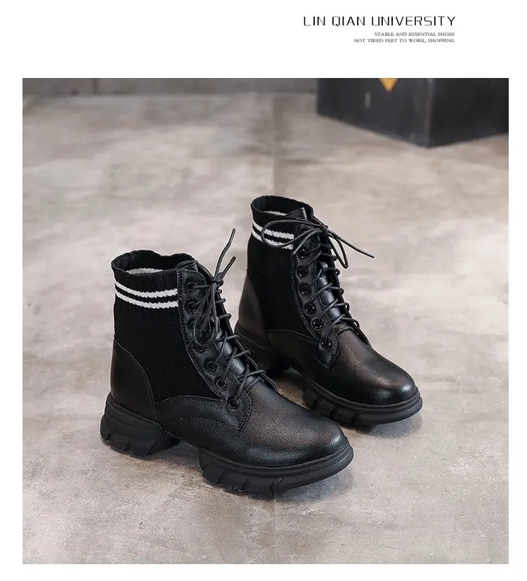 Сапоги Aleafalling женские вязаные мягкая кожа хлопок Уличная обувь для студенток