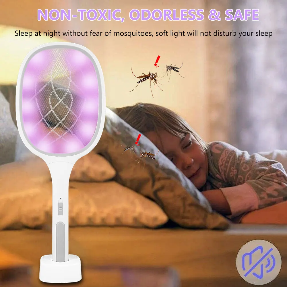 3 в 1 10 светодиодный солнечный ловушка для комаров убийца лампа 3000V Электрическая